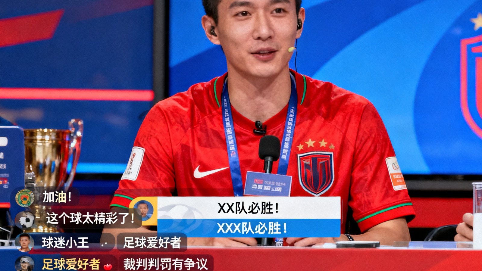球迷网社区热烈讨论的聊天界面，展示比赛直播间实时弹幕和球迷互动留言
